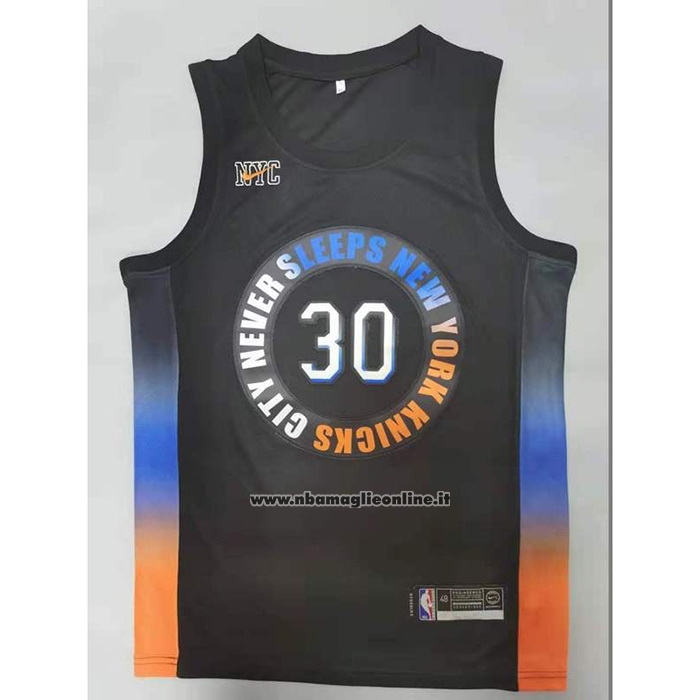 Maglia New York Knicks Julius Randl #30 Citta 2020-21 Nero